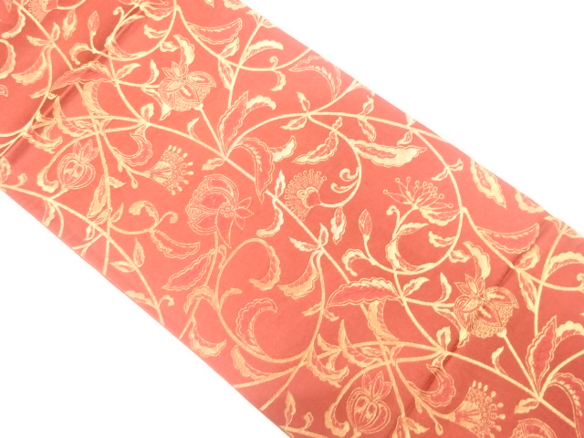 JAPANESE KIMONO / ANTIQUE FUKURO OBI / SILK / WOVEN CHINESE FLOWERS